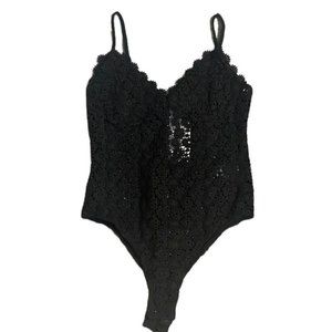 NWT H&M Black Crochet Tank Top Bodysuit